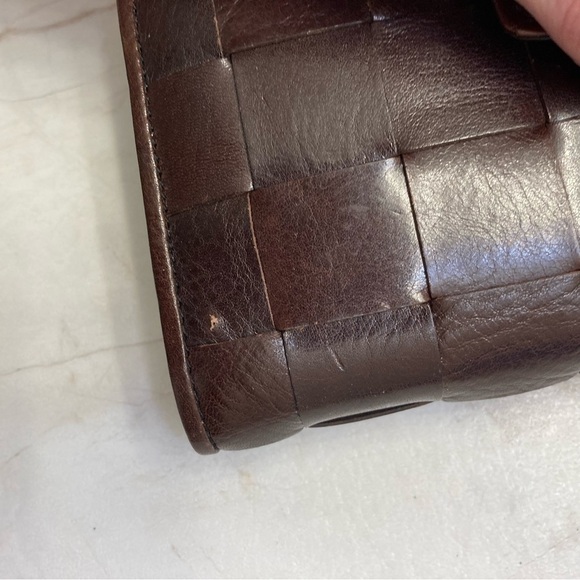 Brighton brown woven leather clutch bag wristlet